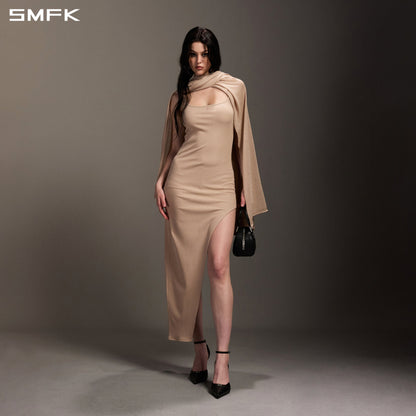 SMFK Vintage Nomadic Silk Asymmetry Camisole Dress Silk+Cotton Fresh Skin