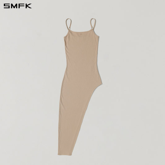 SMFK Vintage Nomadic Silk Asymmetry Camisole Dress Silk+Cotton Fresh Skin