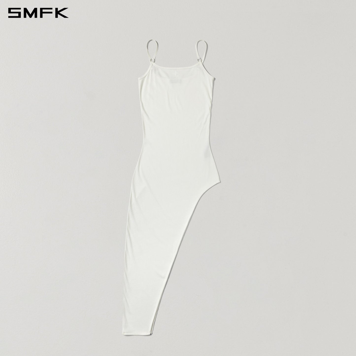 SMFK Vintage Nomadic Silk Asymmetry Camisole Dress Silk+Cotton Cloud White