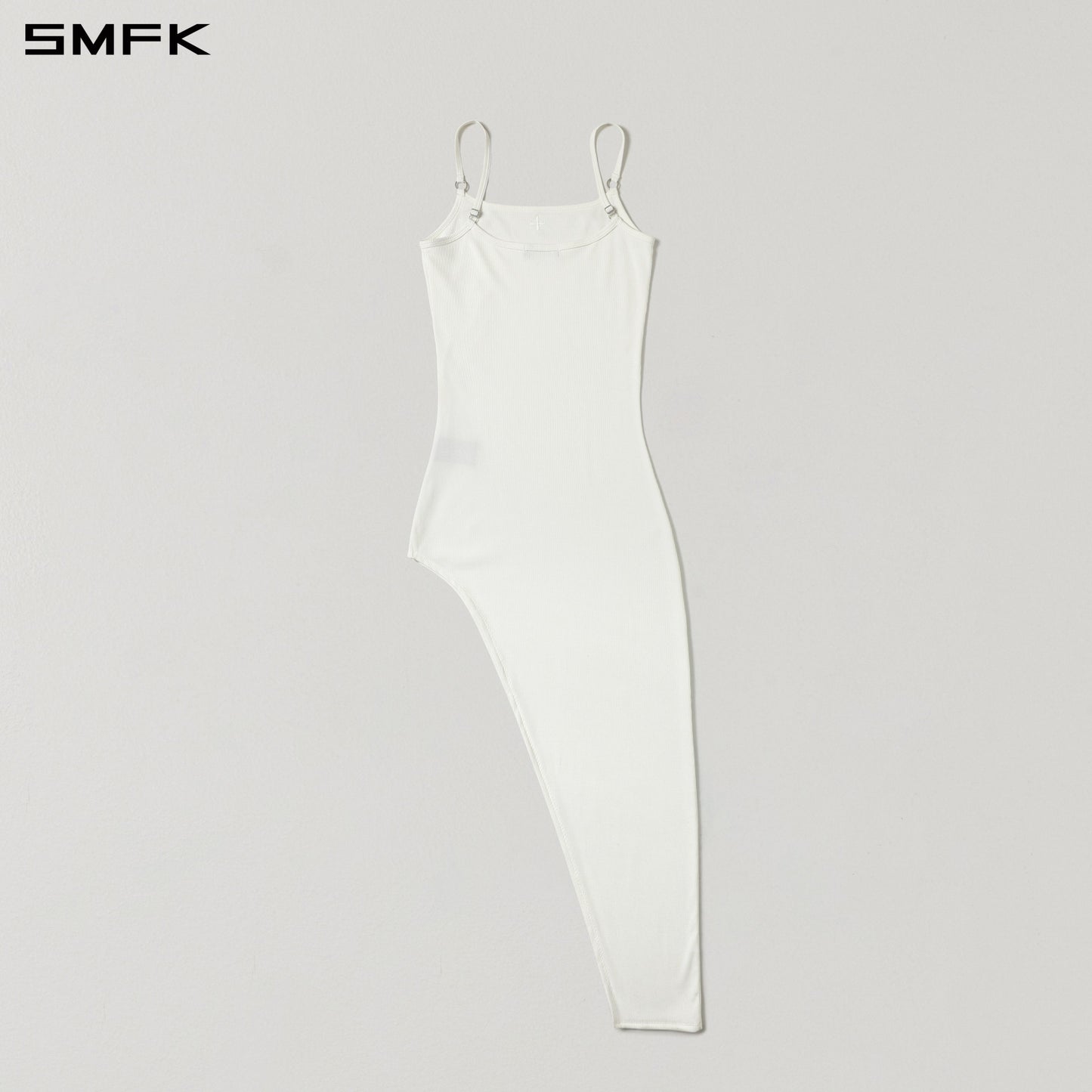 SMFK Vintage Nomadic Silk Asymmetry Camisole Dress Silk+Cotton Cloud White