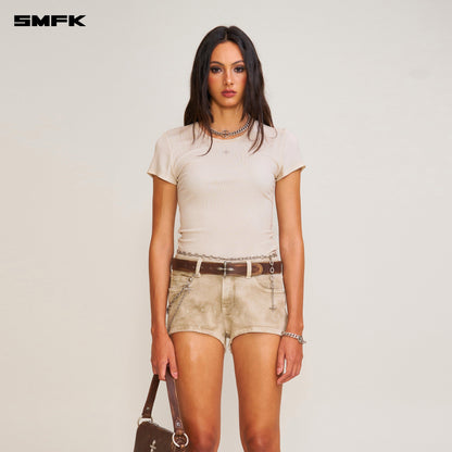 SMFK VINTAGE STORM Fade Dye Silk Sports Tee White Mist