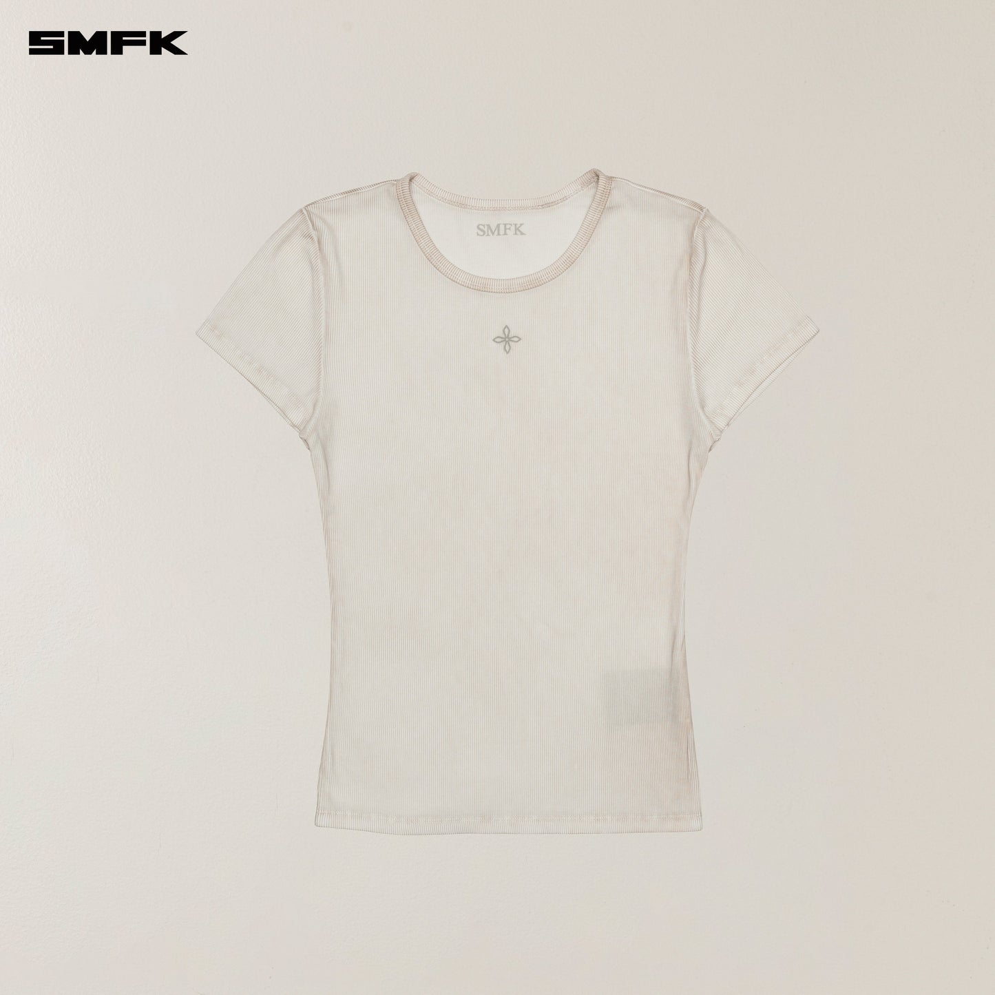 SMFK VINTAGE STORM Fade Dye Silk Sports Tee White Mist