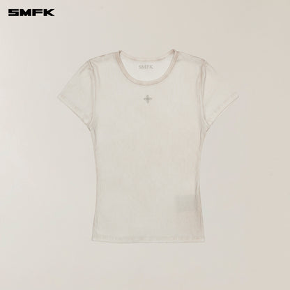 SMFK VINTAGE STORM Fade Dye Silk Sports Tee White Mist