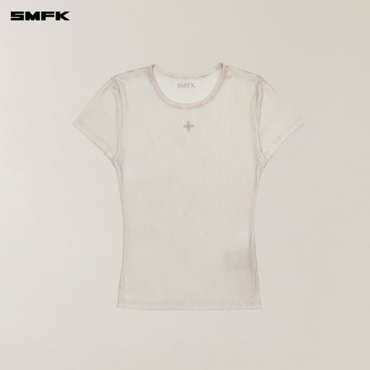 SMFK VINTAGE STORM Fade Dye Silk Sports Tee White Mist