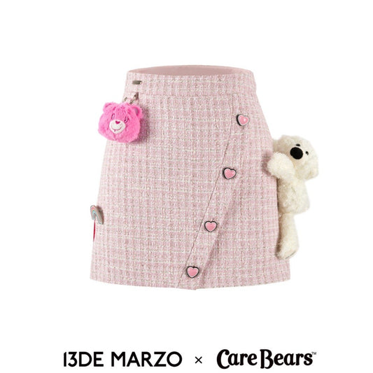 13DE MARZO x CARE BEARS Tweed Short Dress Promise Pink
