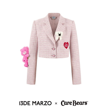 13DE MARZO x CARE BEARS Tweed Short Suit Promise Pink