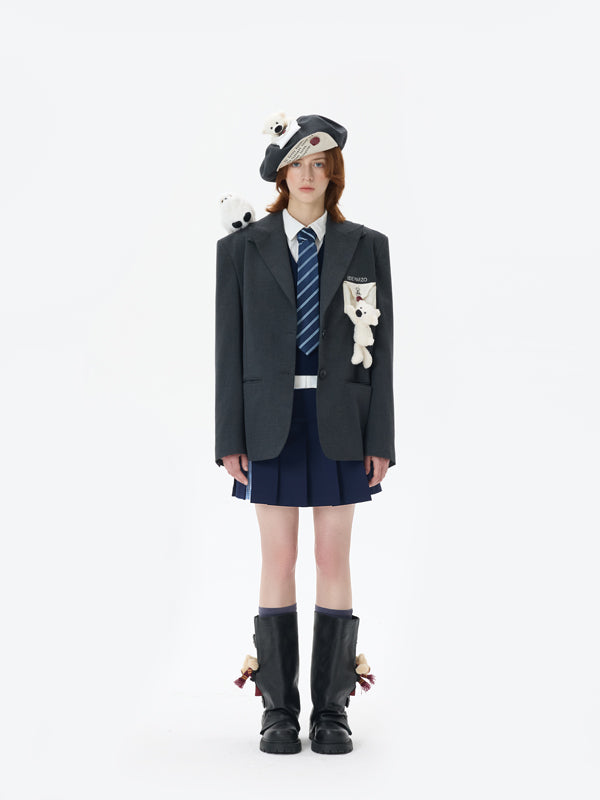 Harry Potter × 13DE MARZO Hedwig Hogwarts Offer Bear Beret Dark Grey