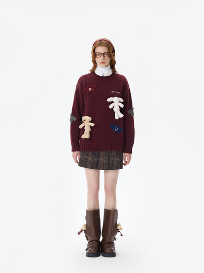 Harry Potter × 13DE MARZO Harry and Weasley Vintage Sweater Red