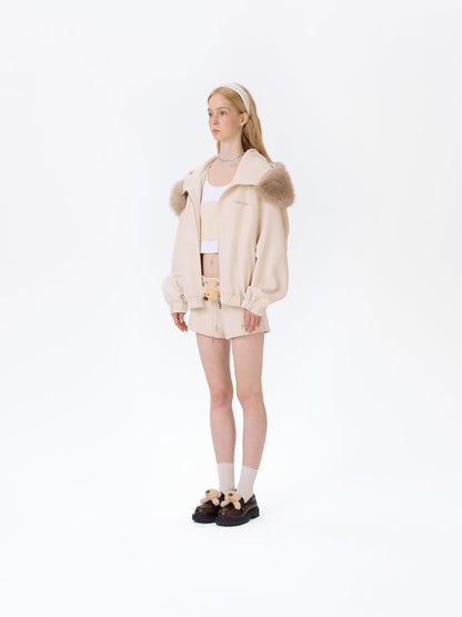 13DE MARZO Doozoo Brushed Shorts Beige