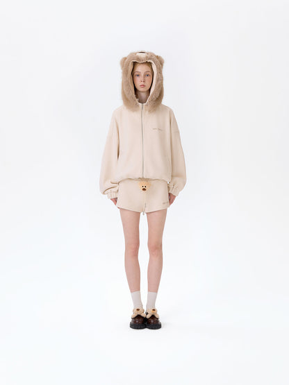 13DE MARZO Doozoo Zipper Hoodie Beige