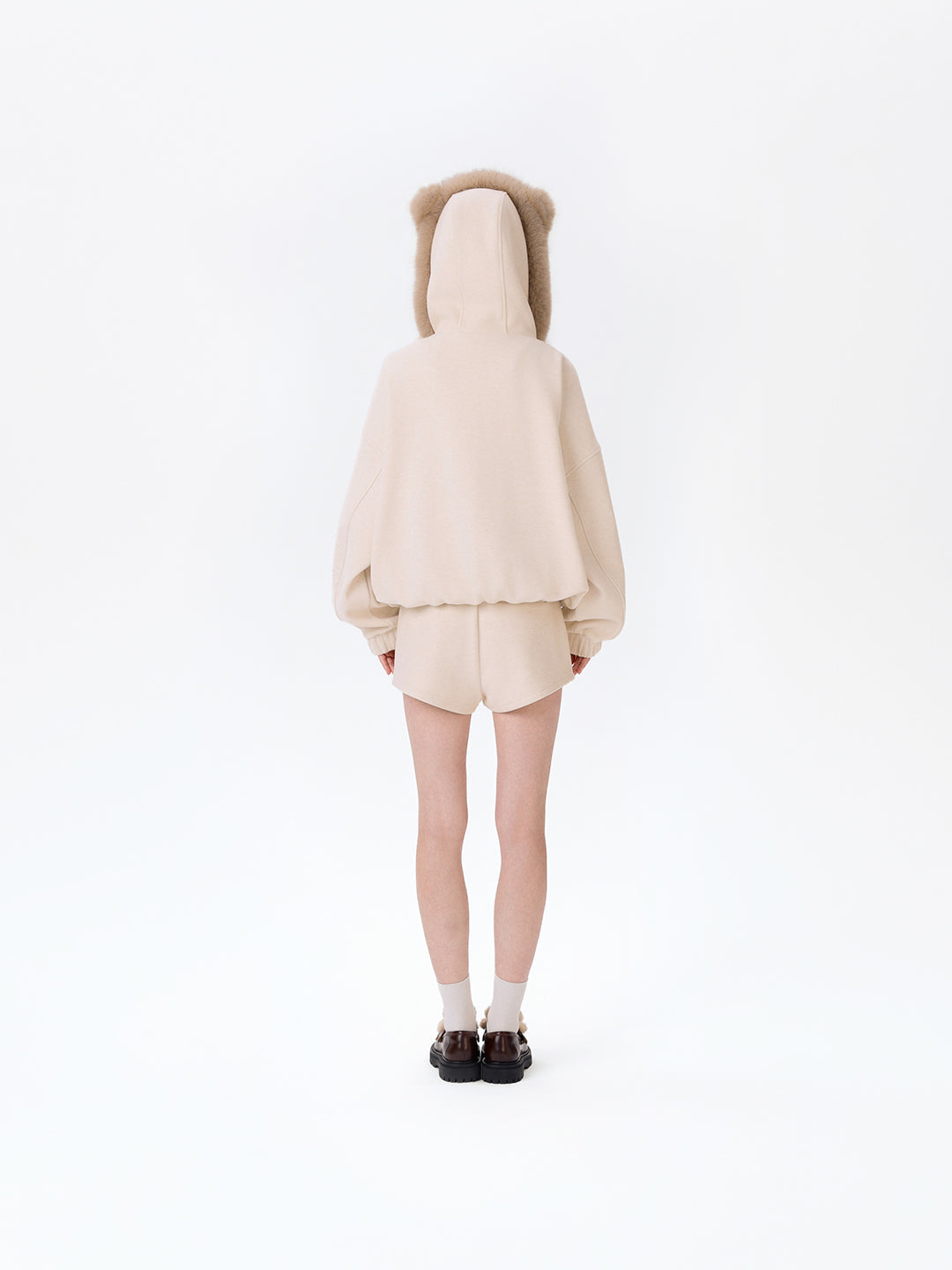 13DE MARZO Doozoo Zipper Hoodie Beige