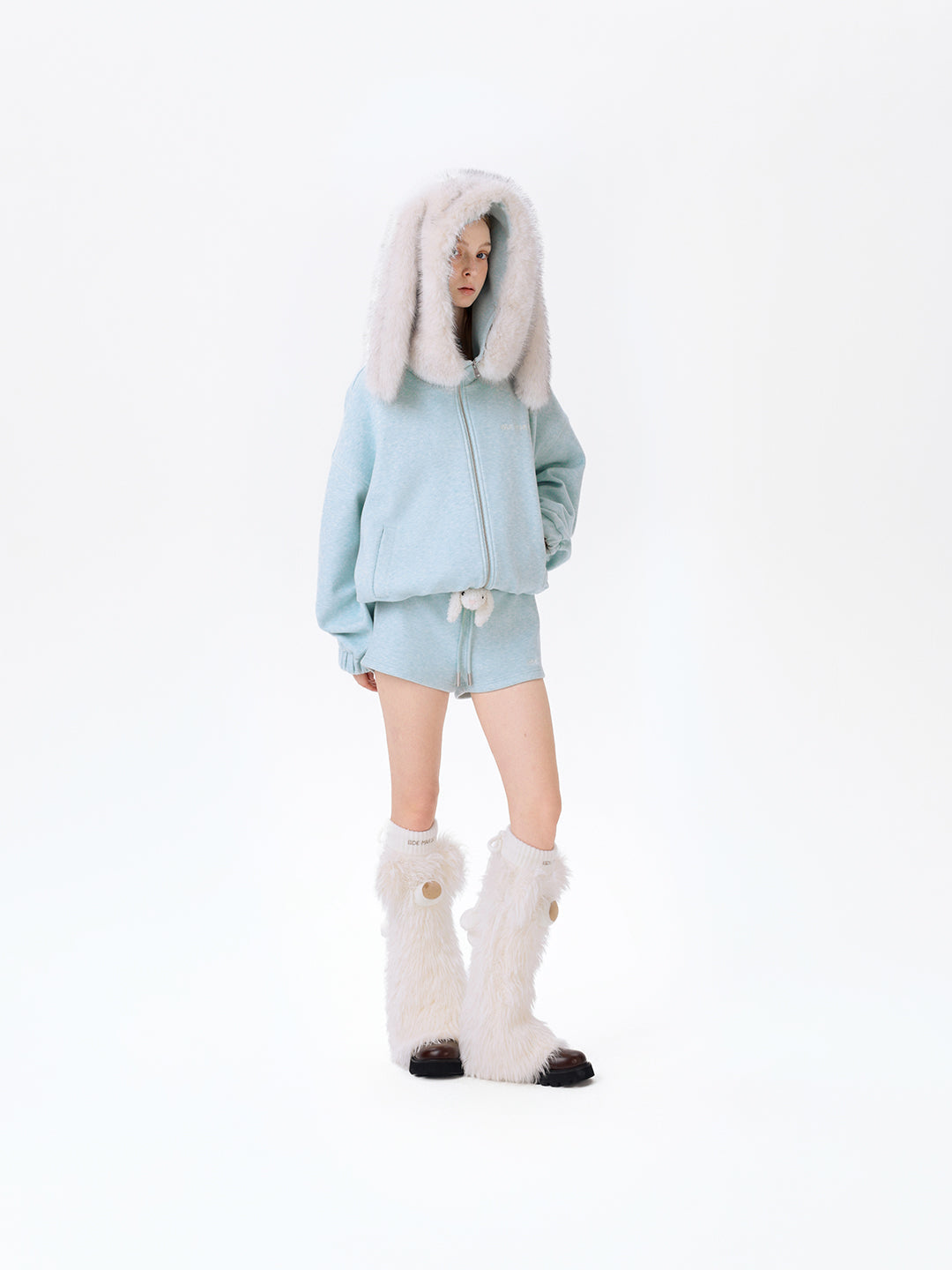 13DE MARZO Doozoo Zipper Hoodie Blue