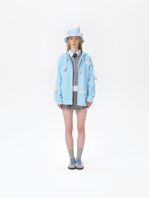 13DE MARZO Doozoo Full Zipper Hoodie Blue