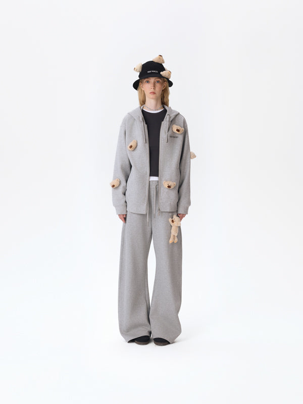 13DE MARZO Doozoo Full Zipper Hoodie Grey