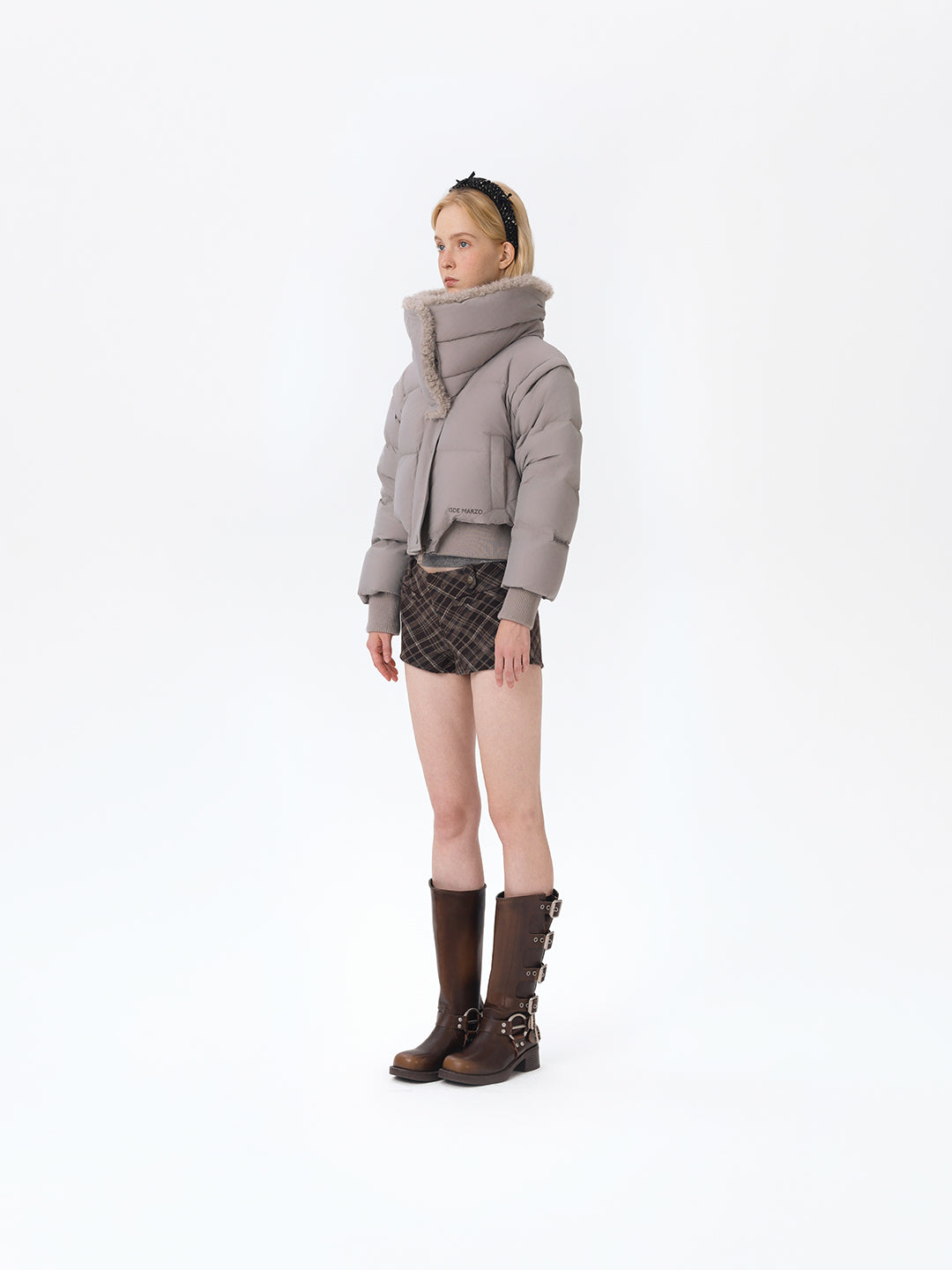 13DE MARZO Doozoo Detachable Short Down Jacket Grey