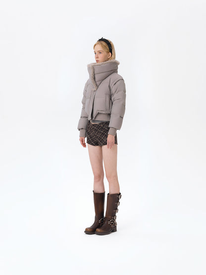 13DE MARZO Doozoo Detachable Short Down Jacket Grey