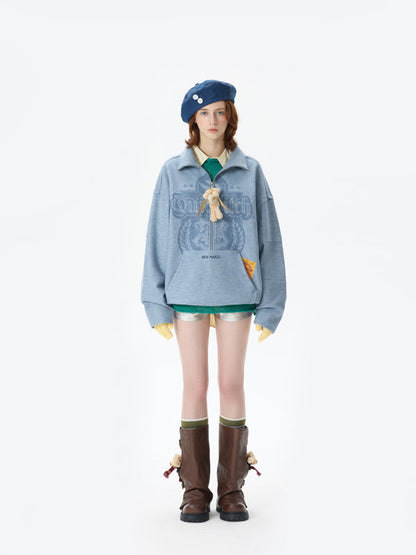 Harry Potter × 13DE MARZO Quidditch Bear Zipper Jacket Blue