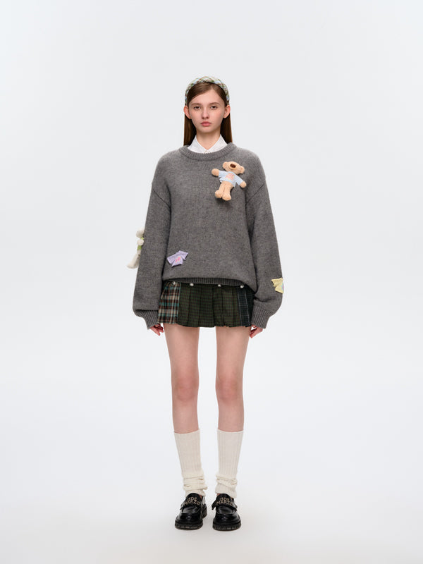 13DE MARZO Wearable Bear Sweater Dark Grey