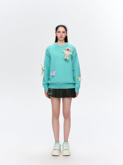 13DE MARZO Wearable Bear Sweater Green