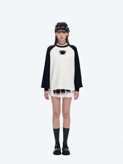 13DE MARZO Doozoo Colour-Blocked Raglan Sleeve Black