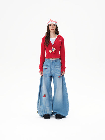 13DE MARZO x Superman Bear City Jeans Blue