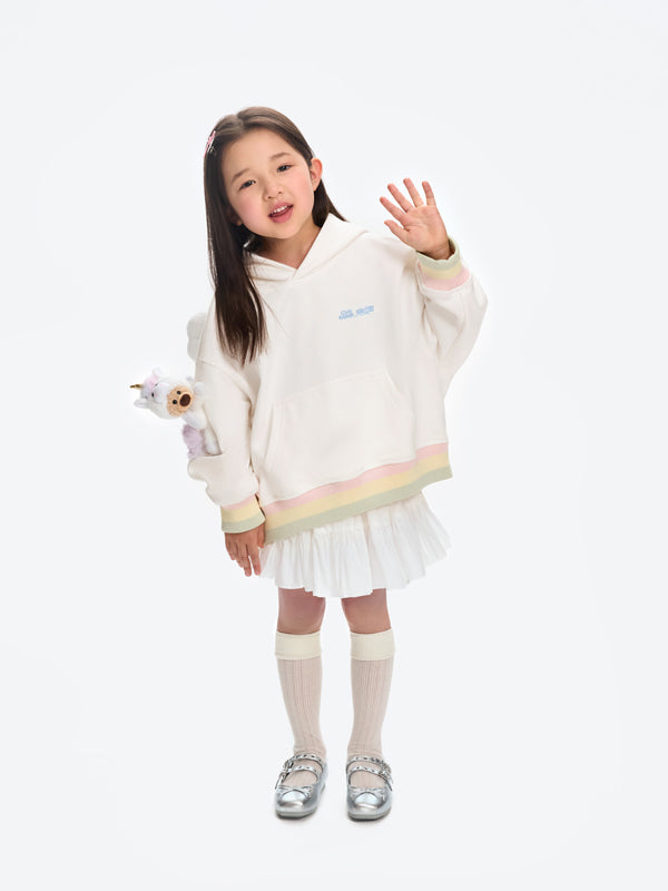 13DE MARZO Unicorn BabyBear Hoodie White