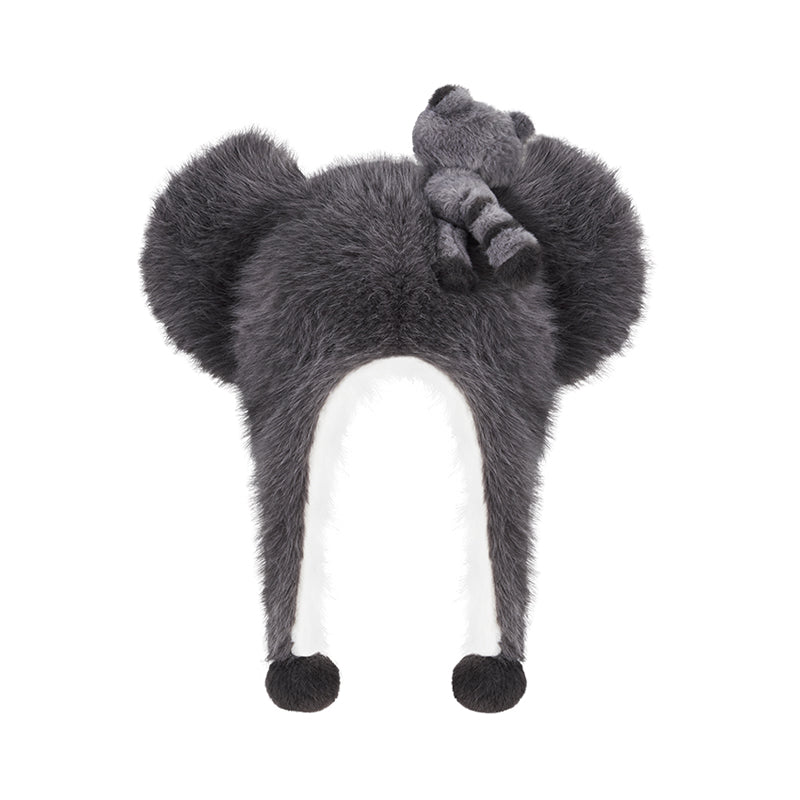 13DE MARZO Raccoon Bear Hat Grey
