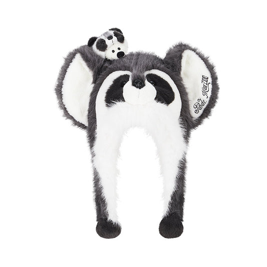 13DE MARZO Raccoon Bear Hat Grey