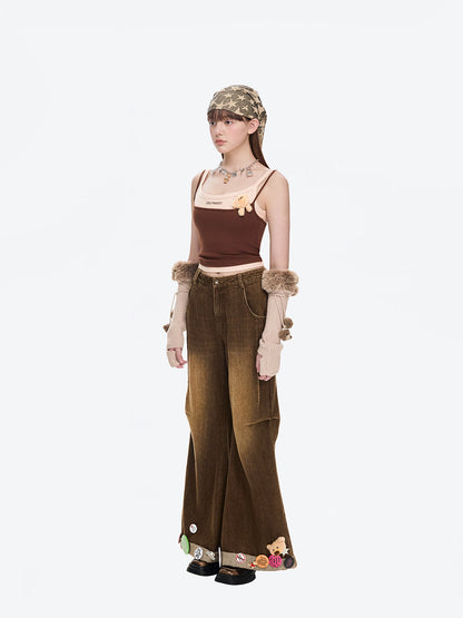 13DE MARZO Doozoo Fuzzy Socks Brown