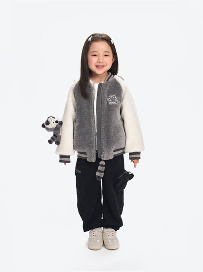 13DE MARZO Raccoon BabyBear Baseball Jacket Grey