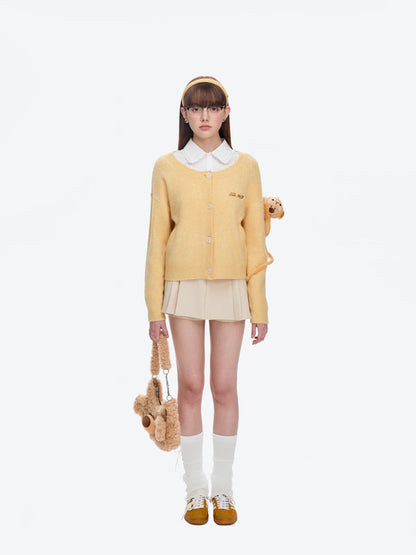 13DE MARZO Monkey Bear Cardigan Yellow