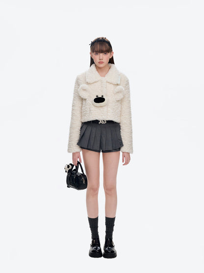 13DE MARZO Panda Bear Handbag Black