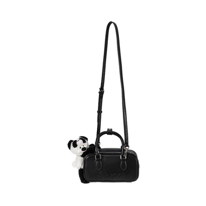 13DE MARZO Panda Bear Handbag Black