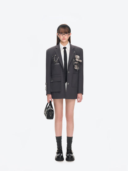 13DE MARZO Chains Multi-Pocket Suit Dark Grey