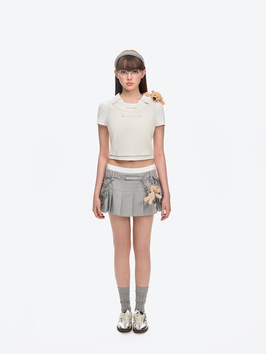 13DE MARZO Chains Multi-Pocket Skort Grey
