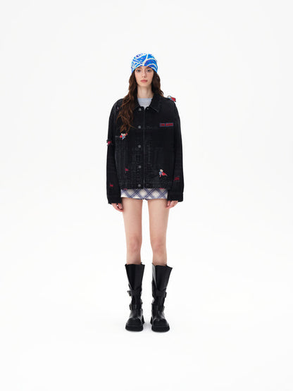 13DE MARZO x Superman Bear Denim Jacket