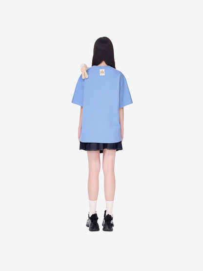 13DE MARZO Bear  Macau Tart T-shirt Blue