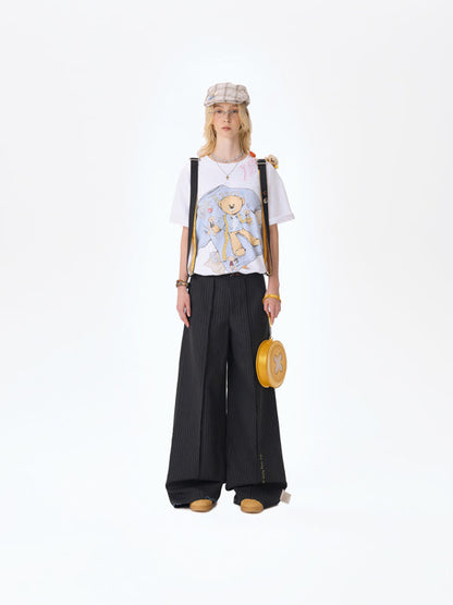 13DE MARZO Tailor Bear Printing T-shirt White