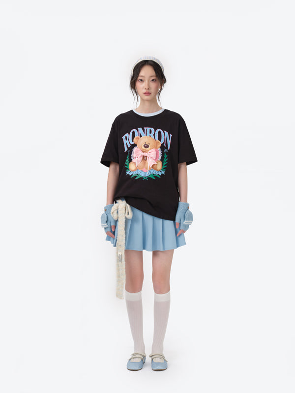 13DE MARZO x RONRON Bear Ribbon Tee Black