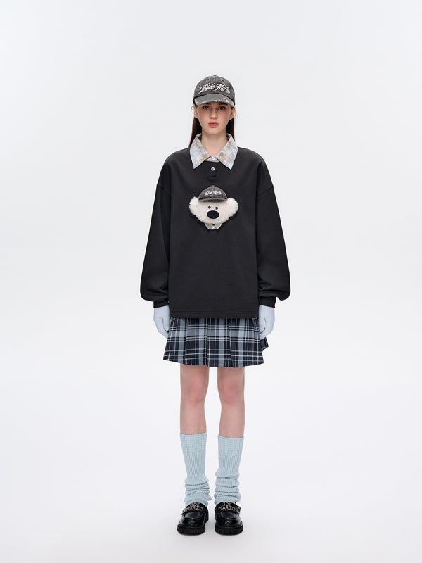 13DE MARZO Real Cap Bear Sweater Dark Grey