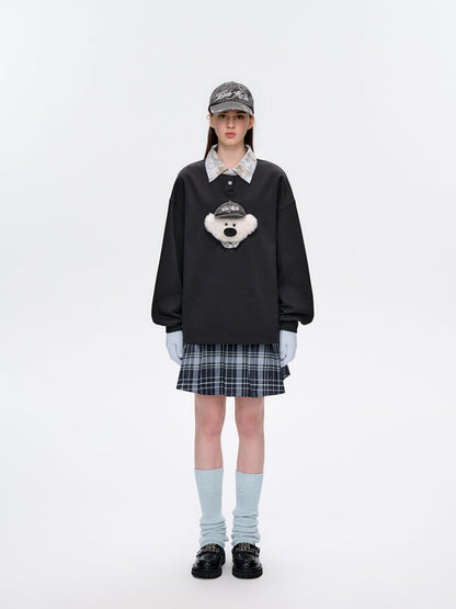 13DE MARZO Real Cap Bear Sweater Dark Grey