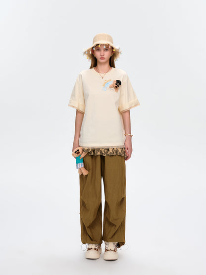 13DE MARZO Surfing Bear T-Shirt White