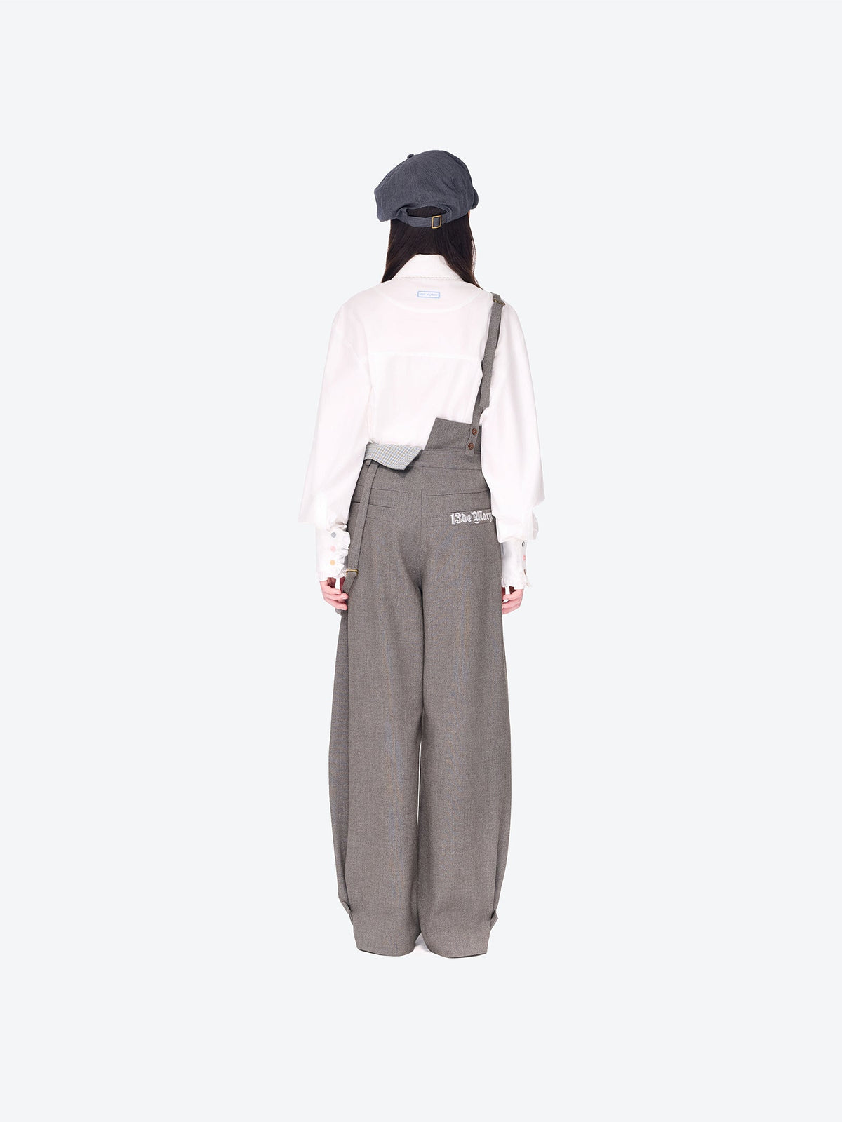 13DE MARZO Detachable Clown Bear Overall Grey