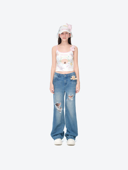 13DE MARZO Musical Festvial Bear Headscarf White