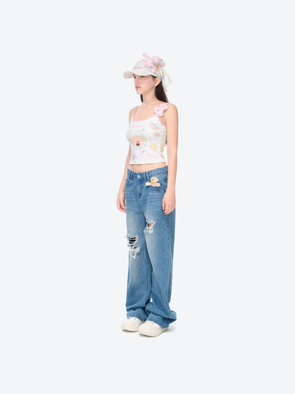 13DE MARZO Musical Festvial Bear Headscarf White