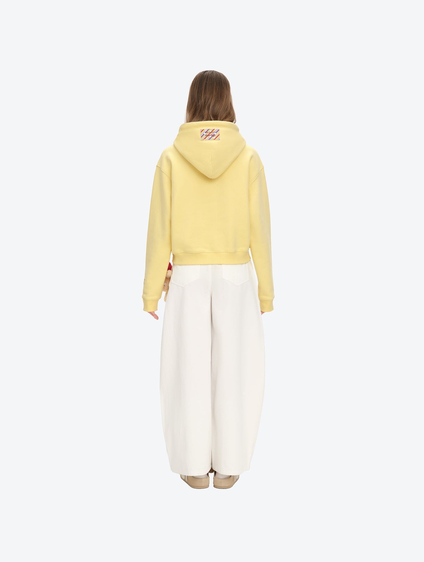 13DE MARZO Lollipop Wrapper Cropped Hoodie Yellow