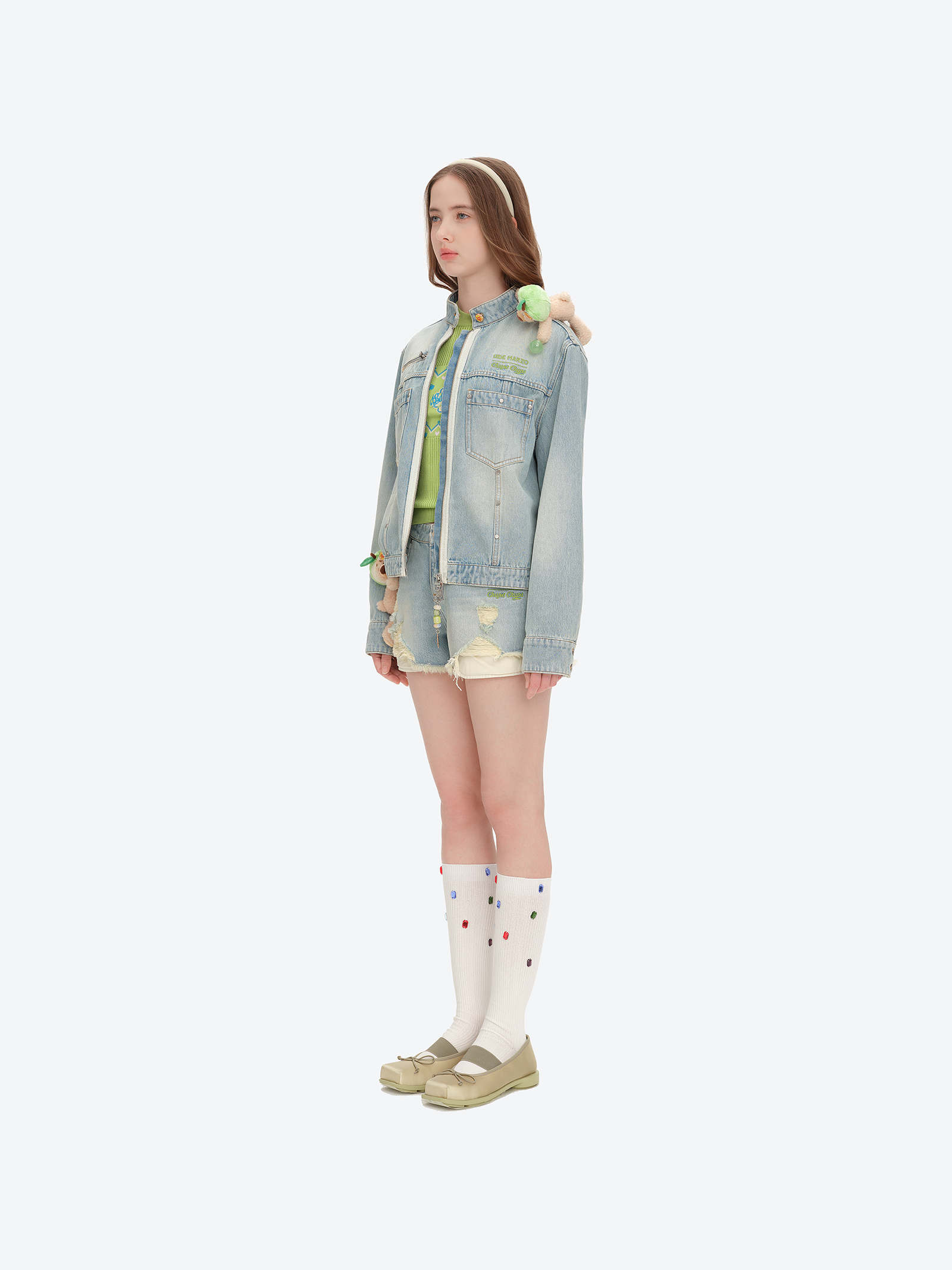 13DE MARZO x Chupa Chups Zip-Up Denim Jacket Blue – Fixxshop