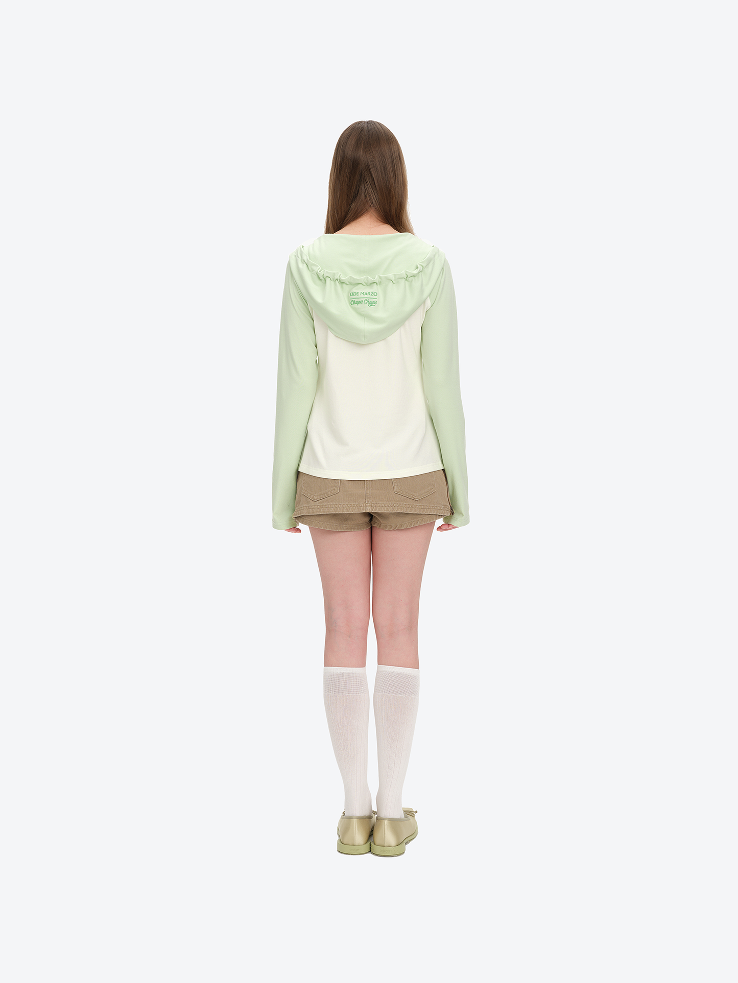 13DE MARZO Raglan Sleeve Hooded Long Sleeve Green