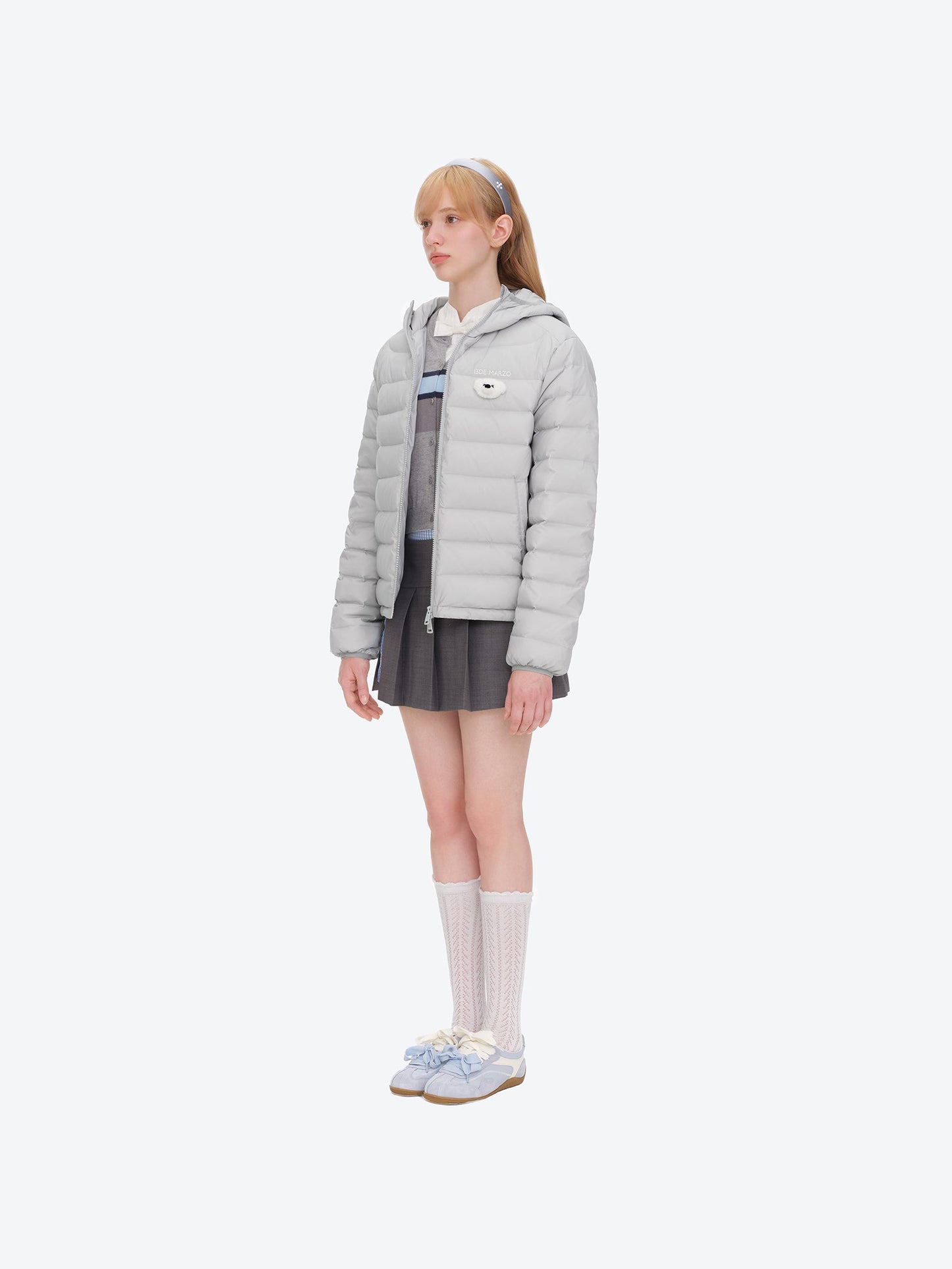 13DE MARZO Doozoo Quilted Down Jacket Grey