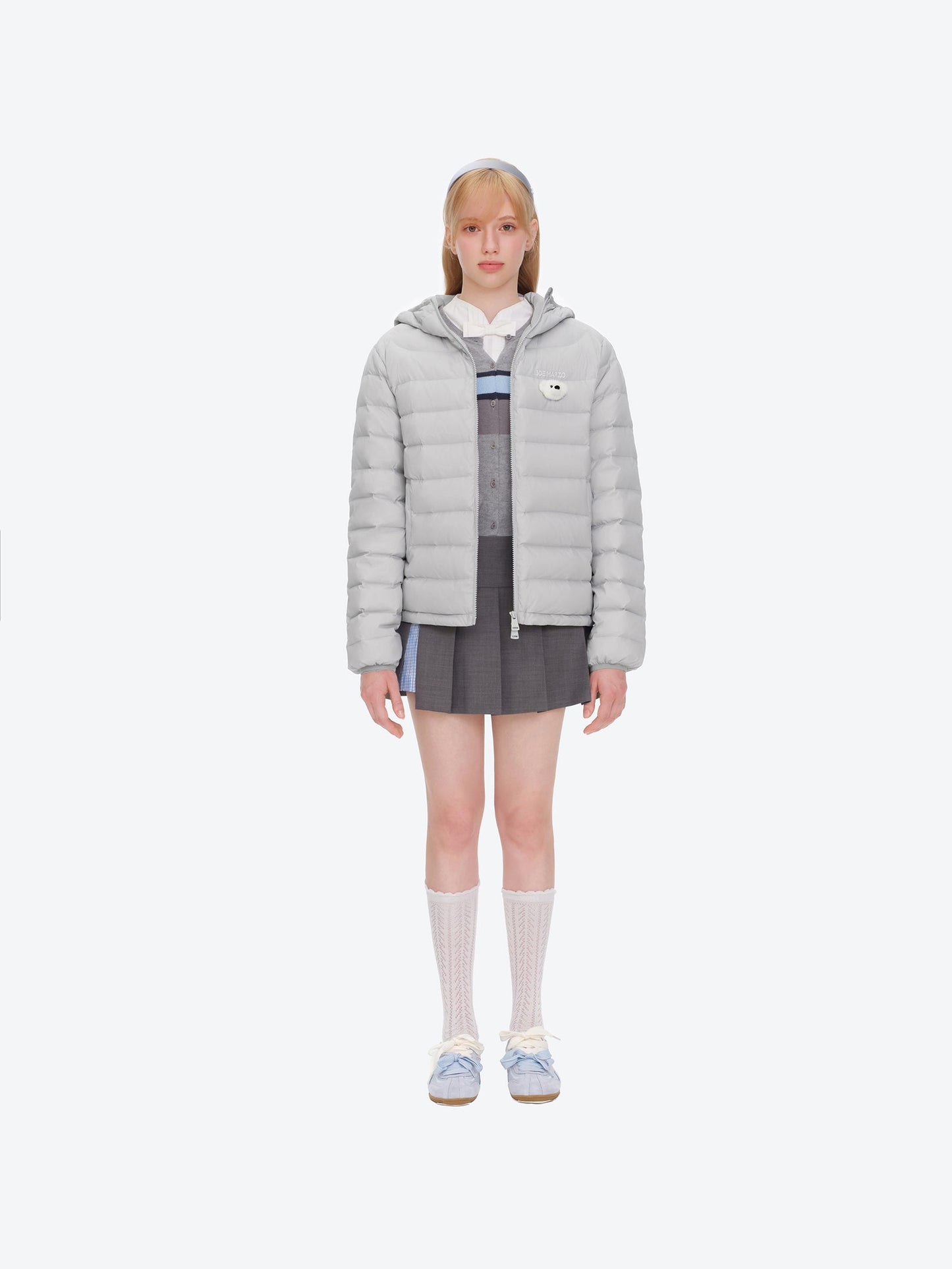 13DE MARZO Doozoo Quilted Down Jacket Grey